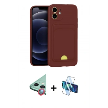 MARSİLYAN™- iPhone 11 Kılıf Vadi Çizgi Prime - Siyah 3D Antistatik Seramik Nano Ekran Koruyucu + Raze Metal Kamera Lens - KI