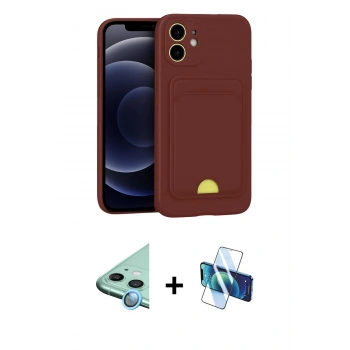 MARSİLYAN™- iPhone 11 Kılıf Vadi Çizgi Prime - Siyah 3D Antistatik Seramik Nano Ekran Koruyucu + Raze Metal Kamera Lens - MI