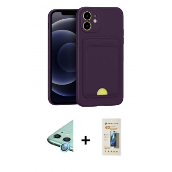 MARSİLYAN™- iPhone 11 Kılıf Vadi Çizgi Prime - Siyah 6D Mat Seramik Hayalet Nano Ekran Koruyucu + Raze Metal Kamera Lens - MI