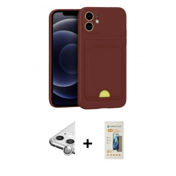 MARSİLYAN™- iPhone 11 Kılıf Vadi Çizgi Prime - Siyah 6D Mat Seramik Hayalet Nano Ekran Koruyucu + Raze Metal Kamera Lens - GS
