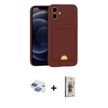 MARSİLYAN™- iPhone 11 Kılıf Vadi Çizgi Prime - Siyah Bilvis 3D Cam Ekran Koruyucu + Pers Alüminyum Kamera Lens - GI