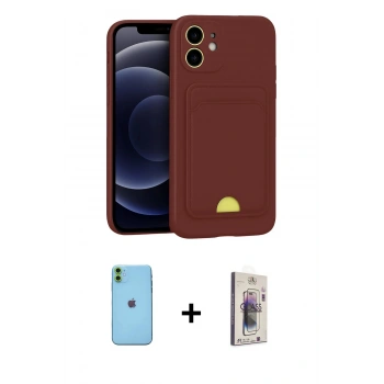 MARSİLYAN™- iPhone 11 Kılıf Vadi Çizgi Prime - Siyah Bilvis 3D Cam Ekran Koruyucu + Neon Fosforlu Kamera Lens - YL