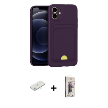 MARSİLYAN™- iPhone 11 Kılıf Vadi Çizgi Prime - Siyah Bilvis 3D Cam Ekran Koruyucu + Renkli Kamera Lens Koruma Cam - SI