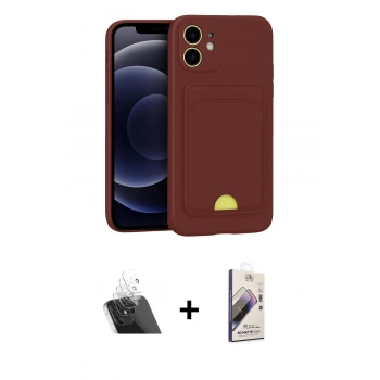 MARSİLYAN™- iPhone 11 Kılıf Vadi Çizgi Prime - Siyah Bilvis 3D Mat Cam Ekran Koruyucu + Kamera Lens Koruma Cam - SF