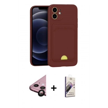 MARSİLYAN™- iPhone 11 Kılıf Vadi Çizgi Prime - Siyah Bilvis 3D Mat Cam Ekran Koruyucu + Raze Metal Kamera Lens - SH