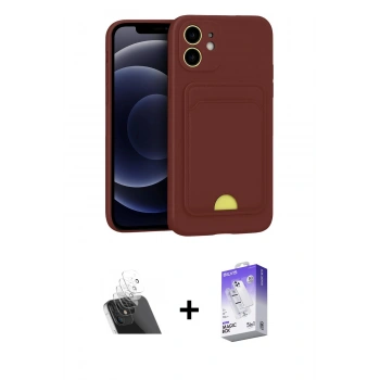 MARSİLYAN™- iPhone 11 Kılıf Vadi Çizgi Prime - Siyah Bilvis 5in1 3D Magic Cam Ekran Koruyucu + Kamera Lens Koruma Cam - SF