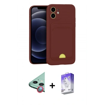 MARSİLYAN™- iPhone 11 Kılıf Vadi Çizgi Prime - Siyah Bilvis 5in1 3D Magic Cam Ekran Koruyucu + Raze Metal Kamera Lens - KI