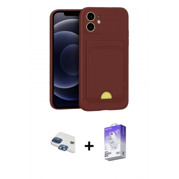 MARSİLYAN™- iPhone 11 Kılıf Vadi Çizgi Prime - Siyah Bilvis 5in1 3D Magic Cam Ekran Koruyucu + Pers Alüminyum Kamera Lens - LT