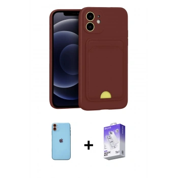 MARSİLYAN™- iPhone 11 Kılıf Vadi Çizgi Prime - Siyah Bilvis 5in1 3D Magic Cam Ekran Koruyucu + Neon Fosforlu Kamera Lens - TU