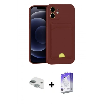 MARSİLYAN™- iPhone 11 Kılıf Vadi Çizgi Prime - Siyah Bilvis 5in1 3D Magic Cam Ekran Koruyucu + Pers Alüminyum Kamera Lens - YL