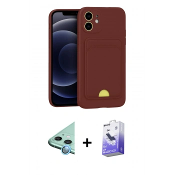 MARSİLYAN™- iPhone 11 Kılıf Vadi Çizgi Prime - Siyah Bilvis 5in1 5D Magic Hayalet Cam Ekran Koruyucu + Raze Metal Kamera Lens - MI