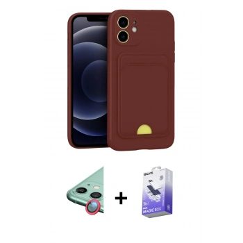 MARSİLYAN™- iPhone 11 Kılıf Vadi Çizgi Prime - Siyah Bilvis 5in1 5D Magic Hayalet Cam Ekran Koruyucu + Raze Metal Kamera Lens - KI