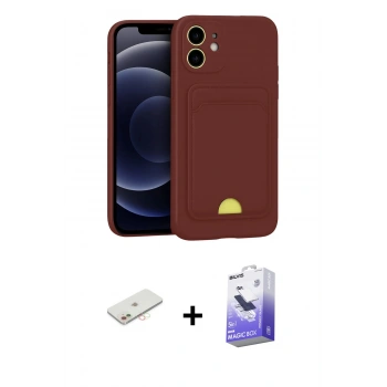 MARSİLYAN™- iPhone 11 Kılıf Vadi Çizgi Prime - Siyah Bilvis 5in1 5D Magic Hayalet Cam Ekran Koruyucu + Renkli Kamera Lens Koruma Cam - YL