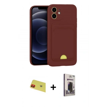 MARSİLYAN™- iPhone 11 Kılıf Vadi Çizgi Prime - Siyah Bilvis Hayalet Cam Ekran Koruyucu + Rainbow Kamera Lens Koruma Cam - KI