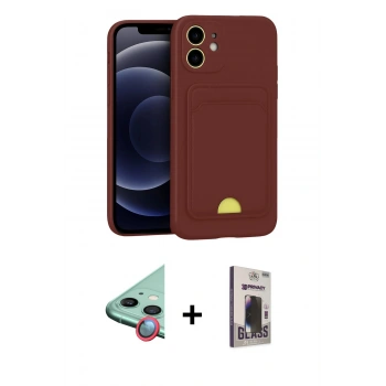 MARSİLYAN™- iPhone 11 Kılıf Vadi Çizgi Prime - Siyah Bilvis Hayalet Cam Ekran Koruyucu + Raze Metal Kamera Lens - KI