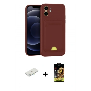 MARSİLYAN™- iPhone 11 Kılıf Vadi Çizgi Prime - Siyah Buffer Cam Ekran Koruyucu + Renkli Kamera Lens Koruma Cam - SI