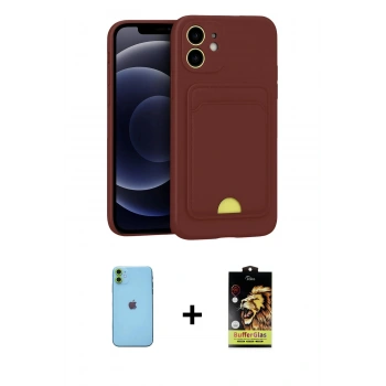 MARSİLYAN™- iPhone 11 Kılıf Vadi Çizgi Prime - Siyah Buffer Cam Ekran Koruyucu + Neon Fosforlu Kamera Lens - YL
