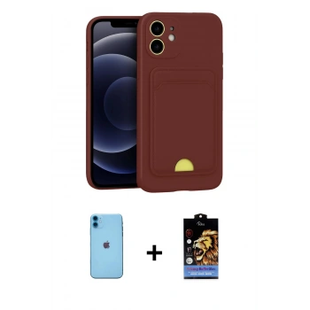 MARSİLYAN™- iPhone 11 Kılıf Vadi Çizgi Prime - Siyah Buffer Hayalet Cam Ekran Koruyucu + Neon Fosforlu Kamera Lens - MI