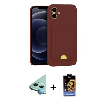 MARSİLYAN™- iPhone 11 Kılıf Vadi Çizgi Prime - Siyah Buffer Hayalet Cam Ekran Koruyucu + Raze Metal Kamera Lens - MI