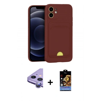 MARSİLYAN™- iPhone 11 Kılıf Vadi Çizgi Prime - Siyah Buffer Hayalet Cam Ekran Koruyucu + Raze Metal Kamera Lens - MR