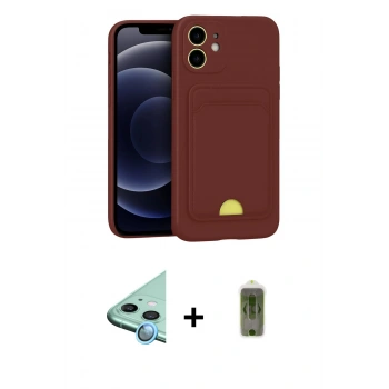 MARSİLYAN™- iPhone 11 Kılıf Vadi Çizgi Prime - Siyah Joko Magic 5D Hayalet Cam + Raze Metal Kamera Lens - MI