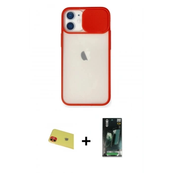 MARSİLYAN™- iPhone 11 Kılıf Vadi Çizgi - Şeffaf 360 Full Body Arka Koruyucu + Rainbow Kamera Lens Koruma Cam - KI