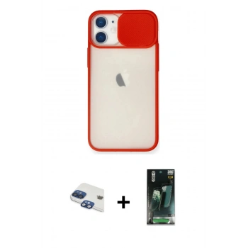 MARSİLYAN™- iPhone 11 Kılıf Vadi Çizgi - Şeffaf 360 Full Body Arka Koruyucu + Pers Alüminyum Kamera Lens - LT