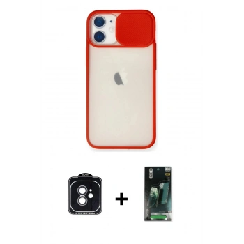 MARSİLYAN™- iPhone 11 Kılıf Vadi Çizgi - Şeffaf 360 Full Body Arka Koruyucu + PVD Metal Kamera Lens - SH