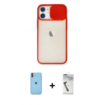 MARSİLYAN™- iPhone 11 Kılıf Vadi Çizgi - Şeffaf Uv Polymer Nano Ekran Koruyucu + Neon Fosforlu Kamera Lens - TU