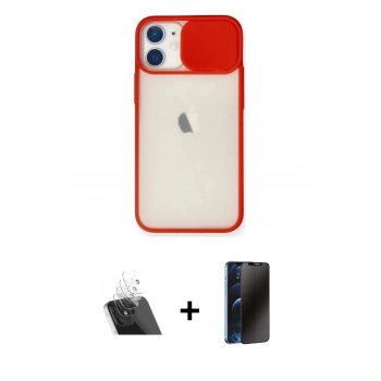 MARSİLYAN™- iPhone 11 Kılıf Vadi Çizgi - Siyah 3D Antistatik Hayalet Cam Ekran Koruyucu + Kamera Lens Koruma Cam - SF