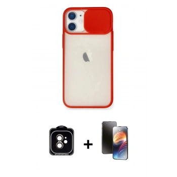MARSİLYAN™- iPhone 11 Kılıf Vadi Çizgi - Siyah 3D Antistatik Mat Seramik Nano Ekran Koruyucu + PVD Metal Kamera Lens - TU