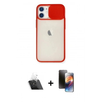 MARSİLYAN™- iPhone 11 Kılıf Vadi Çizgi - Siyah 3D Antistatik Mat Seramik Nano Ekran Koruyucu + Kamera Lens Koruma Cam - SF