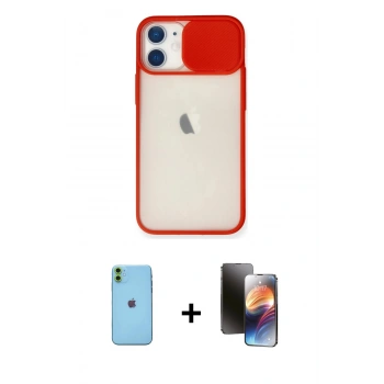 MARSİLYAN™- iPhone 11 Kılıf Vadi Çizgi - Siyah 3D Antistatik Mat Seramik Nano Ekran Koruyucu + Neon Fosforlu Kamera Lens - YL