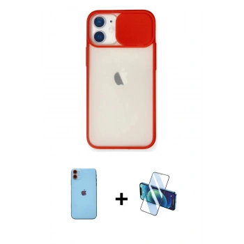 MARSİLYAN™- iPhone 11 Kılıf Vadi Çizgi - Siyah 3D Antistatik Seramik Nano Ekran Koruyucu + Neon Fosforlu Kamera Lens - TU