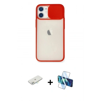 MARSİLYAN™- iPhone 11 Kılıf Vadi Çizgi - Siyah 3D Antistatik Seramik Nano Ekran Koruyucu + Renkli Kamera Lens Koruma Cam - SI