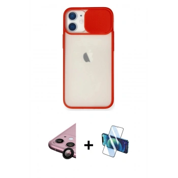 MARSİLYAN™- iPhone 11 Kılıf Vadi Çizgi - Siyah 3D Antistatik Seramik Nano Ekran Koruyucu + Raze Metal Kamera Lens - SH