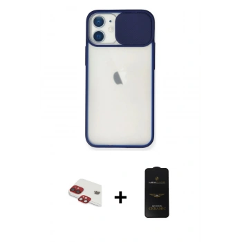 MARSİLYAN™- iPhone 11 Kılıf Vadi Çizgi - Siyah 6D Antistatik Mat Seramik Hayalet Nano Ekran Koruyucu + Pers Alüminyum Kamera Lens - KI