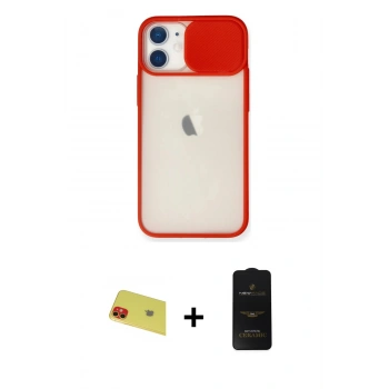 MARSİLYAN™- iPhone 11 Kılıf Vadi Çizgi - Siyah 6D Antistatik Mat Seramik Hayalet Nano Ekran Koruyucu + Rainbow Kamera Lens Koruma Cam - KI
