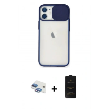MARSİLYAN™- iPhone 11 Kılıf Vadi Çizgi - Siyah 6D Antistatik Mat Seramik Hayalet Nano Ekran Koruyucu + Pers Alüminyum Kamera Lens - GI
