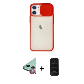 MARSİLYAN™- iPhone 11 Kılıf Vadi Çizgi - Siyah 6D Antistatik Mat Seramik Hayalet Nano Ekran Koruyucu + Raze Metal Kamera Lens - KI