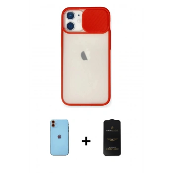 MARSİLYAN™- iPhone 11 Kılıf Vadi Çizgi - Siyah 6D Antistatik Mat Seramik Hayalet Nano Ekran Koruyucu + Neon Fosforlu Kamera Lens - TU