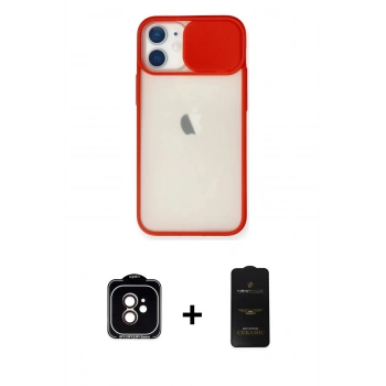 MARSİLYAN™- iPhone 11 Kılıf Vadi Çizgi - Siyah 6D Antistatik Mat Seramik Hayalet Nano Ekran Koruyucu + PVD Metal Kamera Lens - TU