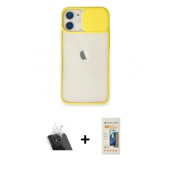 MARSİLYAN™- iPhone 11 Kılıf Vadi Çizgi - Siyah 6D Mat Seramik Hayalet Nano Ekran Koruyucu + Kamera Lens Koruma Cam - SF