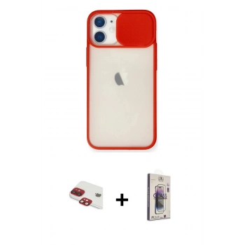MARSİLYAN™- iPhone 11 Kılıf Vadi Çizgi - Siyah Bilvis 3D Cam Ekran Koruyucu + Pers Alüminyum Kamera Lens - KI