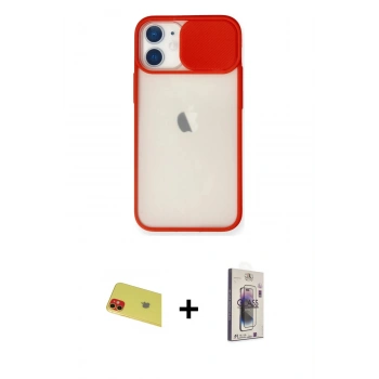 MARSİLYAN™- iPhone 11 Kılıf Vadi Çizgi - Siyah Bilvis 3D Cam Ekran Koruyucu + Rainbow Kamera Lens Koruma Cam - KI