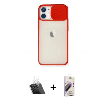 MARSİLYAN™- iPhone 11 Kılıf Vadi Çizgi - Siyah Bilvis 3D Mat Cam Ekran Koruyucu + Kamera Lens Koruma Cam - SF