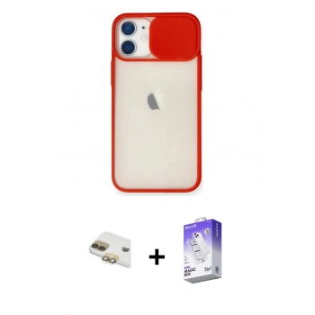 MARSİLYAN™- iPhone 11 Kılıf Vadi Çizgi - Siyah Bilvis 5in1 3D Magic Cam Ekran Koruyucu + Pers Alüminyum Kamera Lens - GD