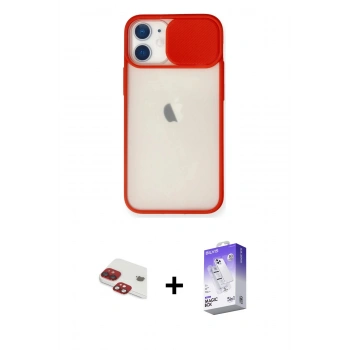 MARSİLYAN™- iPhone 11 Kılıf Vadi Çizgi - Siyah Bilvis 5in1 3D Magic Cam Ekran Koruyucu + Pers Alüminyum Kamera Lens - KI