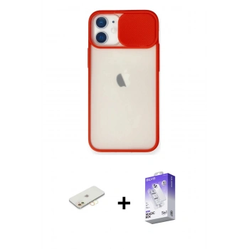 MARSİLYAN™- iPhone 11 Kılıf Vadi Çizgi - Siyah Bilvis 5in1 3D Magic Cam Ekran Koruyucu + Renkli Kamera Lens Koruma Cam - SI