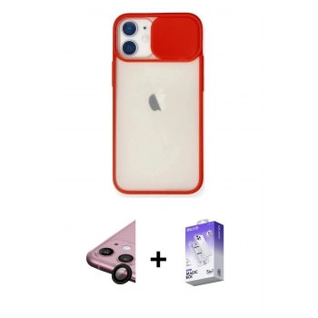 MARSİLYAN™- iPhone 11 Kılıf Vadi Çizgi - Siyah Bilvis 5in1 3D Magic Cam Ekran Koruyucu + Raze Metal Kamera Lens - SH